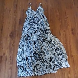 Black off white summer dress